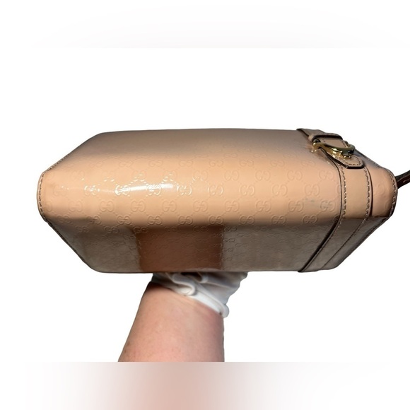 GUCCI Micro Guccisima Patent Leather Zip Around Wallet, Beige/Nude EUC - Picture 5 of 17